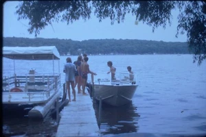 1971 Lake James North Carolina Boat People Kodachrome Transparency Slide A6 - Picture 1 of 1