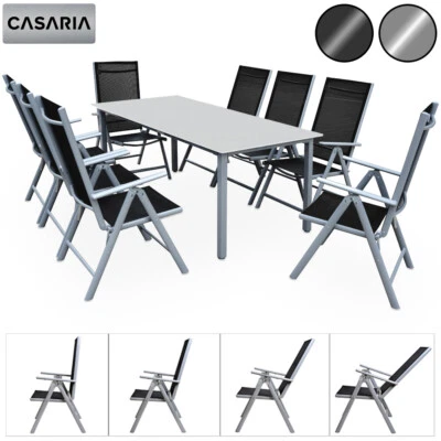 CASARIA® Sitzgruppe Sitzgarnitur Alu Gartenmöbel Essgruppe Garten Tisch Set - Bild 1 von 4