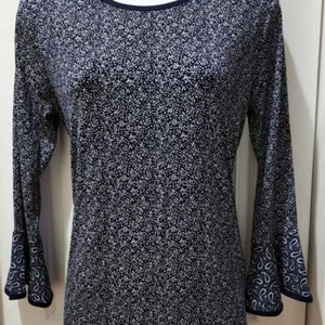 MICHAEL Michael Kors  Paisley Bell Sleeve Knit Top Size P/M - Picture 1 of 6
