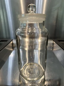 Vintage British Made Clear Apothecary Jar With Glass Lid Read - Picture 1 of 9