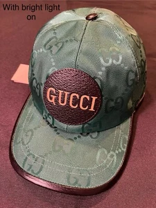 GUCCI GG RETRO GREEN BLACK CAP M MEDIUM OFF THE GRID BASEBL HAT 627114 AUTHENTIC - Picture 1 of 24