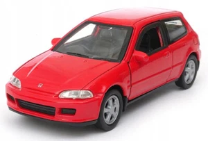 Welly Honda Civic RHD Red 1:34 1:39 Scales 4.5 Inch Diecast Model Car in Box - Picture 1 of 8