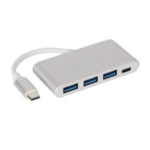 Type C 3 USB Multiport Power Delivery Adapter HUB (Silver) - Picture 1 of 6