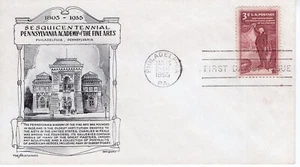 US 1955 #1064 3c Pennsylvania Academy Fine Arts The Aristocrats Day Lowry ST3394 - Picture 1 of 3