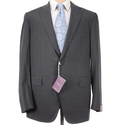 Sartoria Partenopea NWT Suit Size 54 44R US Solid Charcoal Gray Super 150s Wool - Image 1 of 4