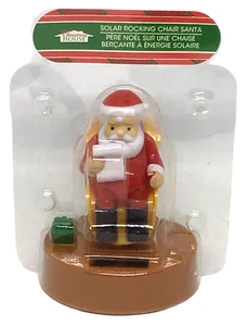 Santa Solar Powered Christmas House Rocking Chair Claus Reading List Sun NEW - Picture 1 of 5