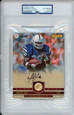 Marshall Faulk SIGNED Madden 12 EA Sports Panini Card PSA DNA COA Autographed - Image 1 of 2