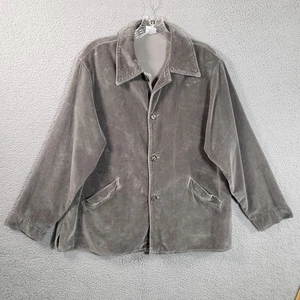 Vintage CP Shades Velvet Jacket Womens Small Gray Boho Artisan Shirt USA FLAWS - Picture 1 of 18