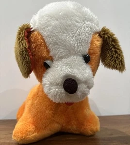 Vintage ORANGE Puppy Dog Plush Stuffed Animal 1970’s Rare Made In Japan - Picture 1 of 12