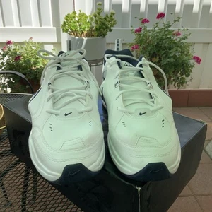 Size 15D- Nike Martine Rose x Air Monarch IV White Navy - Picture 1 of 11