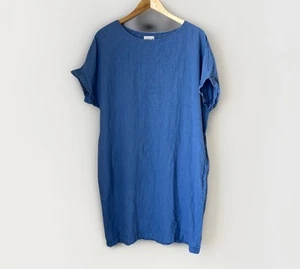OFFON Blue Loose Fit Linen Dress - Picture 1 of 7