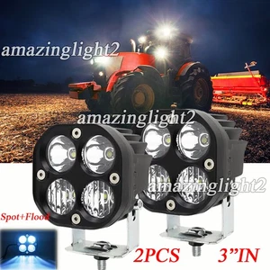 2pcs 3'' LED Work Lights Spot Flood Beam Off-Road Truck Tractor Heavy Equipment - Picture 1 of 10