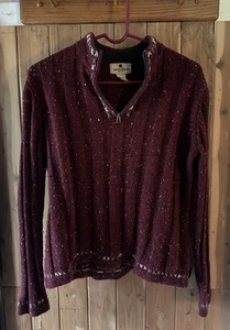 Vintage Woolrich 1/4 Zip Ramie & Wool Blend Pullover Sweater Women’s Size M - Picture 1 of 5