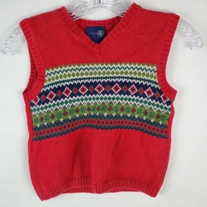 J.Khaki Kids Size 5 Christmas Winter Grandpa Sweater Vest Boys Geometric Design  - Picture 1 of 6