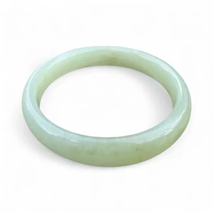 Vintage Chinese Jade Translucent Pale Green Celadon Nephrite Bangle Bracelet - Picture 1 of 9