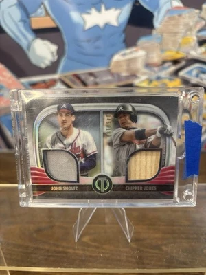 2022 Topps Tribute Dual Relics Chipper Jones, John Smoltz #DR2-SJ /199 - Image 1 of 2