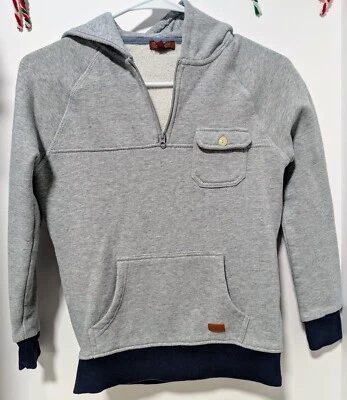 Sudadera con Capucha 7 For All Mankind Niños Gris y Azul Marino 1/2 Cremallera 3 Bolsillos Talla M Foto 1 de 3