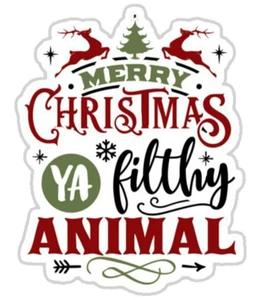 Solo en casa "Feliz Navidad Ya Animal Sucio" MacaulayCulkin Cita Troquelado IMÁN - Imagen 1 de 1