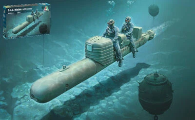 KIT MODELLINO SOTTOMARINO SOMMERGIBILE STATICO ITALERI S.L.C. MAIALE W/CREW 1:35 - Immagine 1 di 4