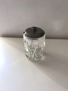 Vintage Knighthood Old English Pewter & Cut Glass Jam Pot - Picture 1 of 5