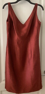 Nuevo sin etiquetas Vestido Kay Unger New York Mujer Talla 4 100% Seda Totalmente Forrado Rojo Foto 1 de 4