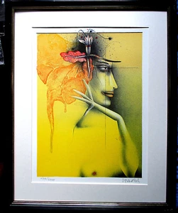 PAUL WUNDERLICH >Die geflügelte Nike< HAND-SIGNIERT, orig. Litho + Rahmen 44x54 - Bild 1 von 4