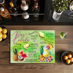 Pina Colada, Sommer, Getränk, 11x8" Hartglas Schneidebrett/Sublimiert/Schliff35) - Bild 1 von 1