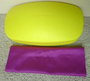 EMILIO PUCCI Neon Yellow Leather Empty Hard Case for Sunglasses - Case Only - Picture 1 of 12