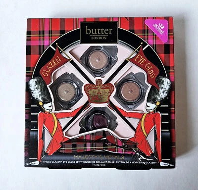 Butter London Glazen Eye Gloss Shadow Majestys Metals Boxed Set Of 4 NEW - Image 1 of 4