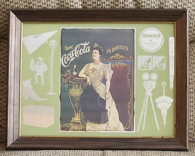 Antique Coca Cola Lillian Russell 1904 framed print 1970s reproduction Opera - Image 1 of 4