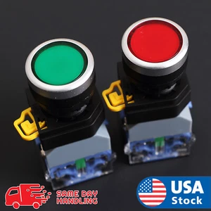 Interruptor de botón de CA/DC NO, NC 220V luz LED máxima 10A corriente - Imagen 1 de 27