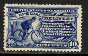 SCOTT E6 1902 10 CENT SPECIAL DELIVERY ISSUE MH OG VF CAT $240! - Picture 1 of 2