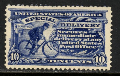 SCOTT E6 1902 10 CENT SPECIAL DELIVERY ISSUE MH OG VF CAT $240! - Image 1 of 2
