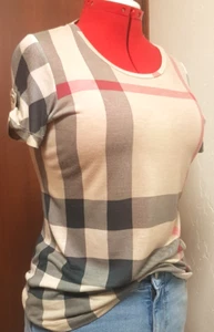 Authentic BURBERRY BRIT Top size M Blouse Shirt 100% Modal - Picture 1 of 15