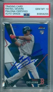 Rafael Devers 2018 Topps feinster blauer Refraktor Rookie PSA DNA Edelstein neuwertig 10 Auto - Bild 1 von 2