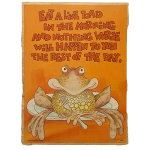 Vintage 1979 Toad In The Morning Poster Coaster Plaque Snack Mat Placemat - Picture 1 of 14