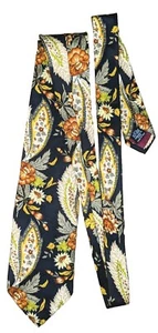 Yves Saint Laurent Tie Bold Floral Paisley Pattern Silk Made in Italy Designer - Picture 1 of 5