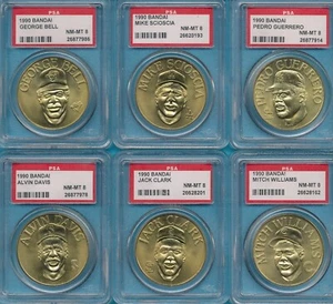 BANDAI COIN LOT 6) SCIOSCIA GUERREO BELL CLARK WILLIAMS 1990 PSA 8 GRADED *TPHLC - Picture 1 of 6