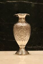 Antique  silver 84 vase handmade engraving Qalam Zani Qajar Middle Eastern