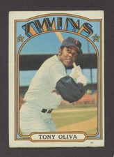 1972 Topps #400 Tony Oliva Twins, NO crease or wrinkles