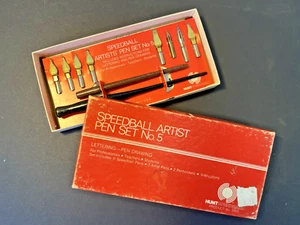 HUNT SPEEDBALL ARTIST PEN SET NO. 5, Calligraphy, Drawing, Lettering, 1978 - Picture 1 of 15