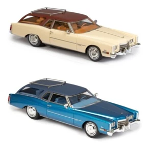 Set of 2 Esval Models 1972 Cadillac Eldorado 2 Doors Station Wagon 1:43 - Picture 1 of 17