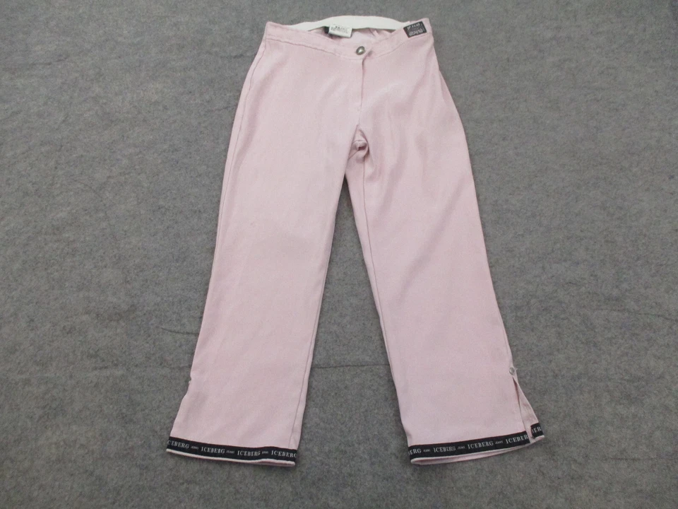 Pantalones History Iceberg para mujer pequeños rosa recortados deletreados Foto 1 de 4