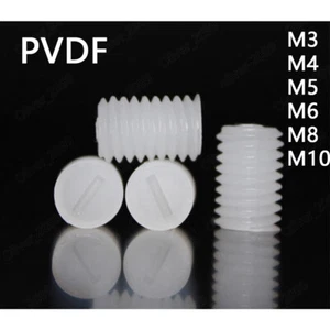 Tornillos ranurados de plástico PVDF con punta plana M3 M4 M5 M6 M8 M10 - Imagen 1 de 5