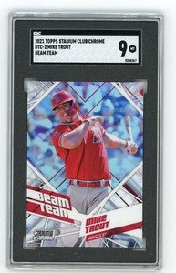 2021 Stadium Club Chrome Beam Team #BTC2 Mike Trout SGC 9 MINT LA Angels