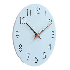 10 Inch Wall Clock, Silent Round Clocks Modern Style Wooden Clock, Black/Green