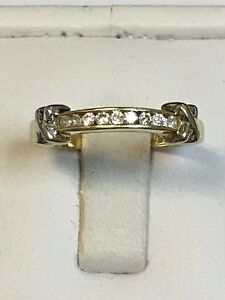 Attractive 9 Carat Yellow Gold DIAMOND SET ETERNITY STYLE Ring