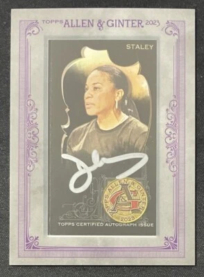 Dawn Staley 2023 Topps Allen & Ginter X Mini Silver Frame Auto #MA-DS 03/25 - Image 1 of 2