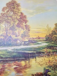 Art Lithograph By Artist Thomas Crane Early Autumn 1941 C Moss 5914 STUNNING RA1 - Picture 1 of 3