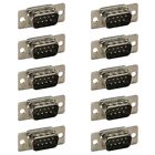 10x RS232 DB9 Gold 9-Pin Male Connector Serial Port Solder Cup Socket Assembly